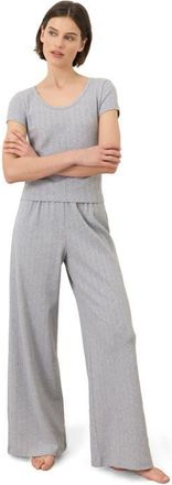 Pact Organic Cotton Pointelle Wide Leg Pant in Heather Grey at Nordstrom, Size Xx-Large
