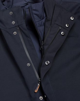 CHARLES TYRWHITT 3 In 1 Rain Mac With Detachable Gilet - Navy Cotton Jacket Size Large by Charles Tyrwhitt