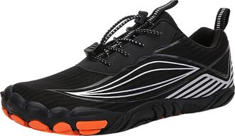 Generic Large Size Non Slip Wading Footwear Outdoor Five Toe Design Hiking Mountaineering Adventure Couples Fitness Sports Creek Walking Shoes (Black, 7.5)