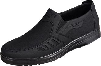 Generic Fashion All Season Men Casual Shoes Flat Non Slip On Design Solid Color Comfortable Daily Wear Lightweight Walking Footwear (Black, 8)