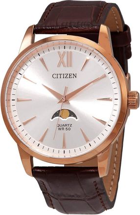 Citizen Quartz Moon Phase Silver Dial Mens Watch AK5003-05A
