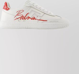 Balmain swan sneakers low-top leather with rubber sole