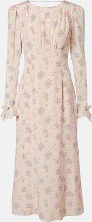 Alessandra Rich Vestido midi de seda floral