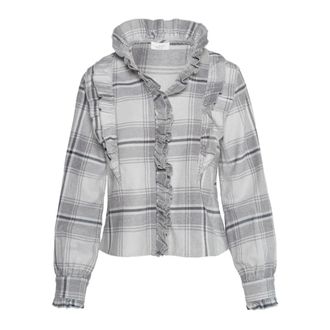 H&eacute;st Blouses, female, Gray, M, Grey Check Blouse