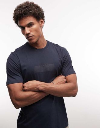 Boss Orange by Hugo Boss Boss Orange - T-shirt blu navy con fettuccia con logo