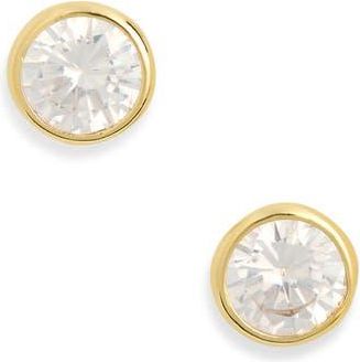 Nordstrom Rack Round Cut Cubic Zirconia Stud Earrings in Clear- Gold at Nordstrom Rack
