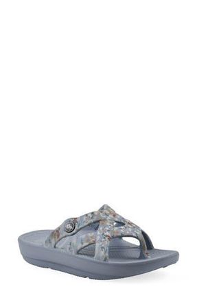 White Mountain Rip Foam Slide Sandal in Light Blue Floral Print at Nordstrom Rack, Size 10