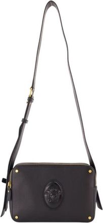 Versace Medusa-Embossed Calfskin Shoulder Bag Black