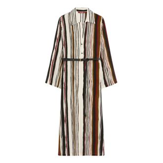 Max Mara Shirt Dresses, female, Multicolor, Size: M Long Caftan Dress