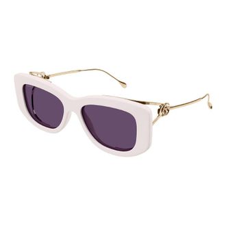 Gucci GG1566S003 Rectangle Full Rim Sunglasses - Ivory
