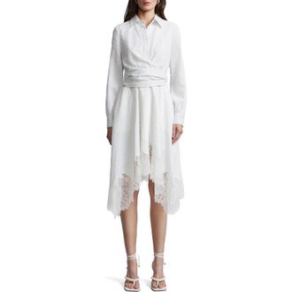 Bcbgmaxazria Stripe Shirtdress with Lace Hem in Jasmine at Nordstrom Rack, Size 10