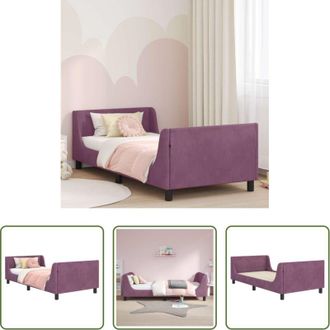 vidaXL Letto con testata - Struttura letto bambini con testata Viola 90 x 200 cm Velluto