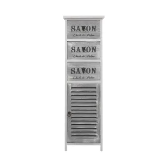 Mobili Rebecca Mobili Rebecca - Rebecca Mobili Mesa De Noche Cajonera Blanco Gris 3 Cajones 102x32x27