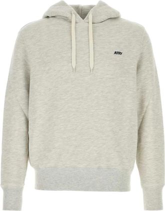 Autry Hoodie met geborduurd logo - Heren - Hoodies - Grijs - XL - Katoen - Hoodies & sweatvesten