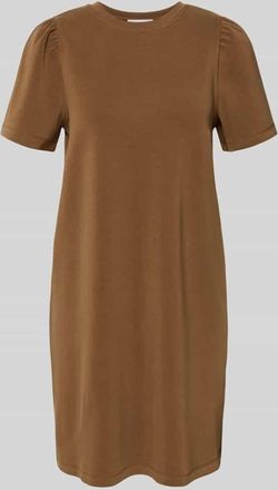Rich & Royal T-Shirt-Kleid aus Modal-Mix mit Rundhalsausschnitt in Hellbraun, Gr&ouml;&szlig;e XL
