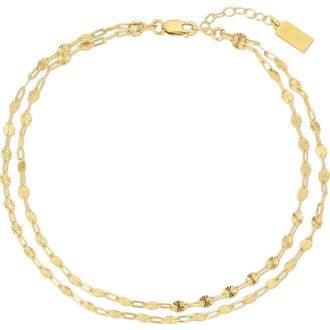 Set & Stones Millie Layered Anklet in Gold at Nordstrom