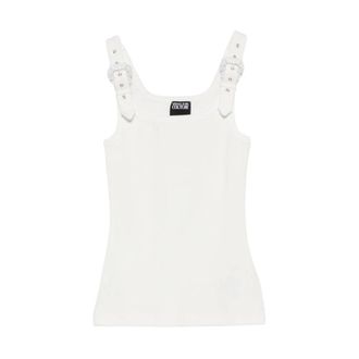 Versace Jeans Couture Sleeveless Tops, female, Beige, Size: M Top