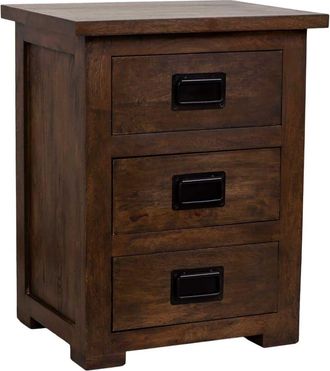 Wanderlust Deco Mesita de madera artesanal marr&oacute;n 51x40x64 alt. cm