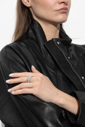 AllSaints Two Rings, Womens, Silver
