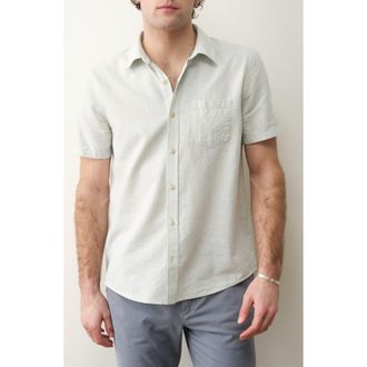 Marine Layer Better-Than-Linen Shirt in Iceberg Stripe at Nordstrom, Size Xx-Large