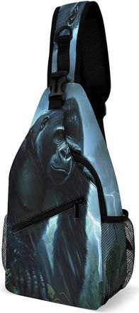 Generic Gorillas Thunder Mens Shoulder Bags Sling Crossbody Backpack Travel Hiking Chest Bag with Small Side 38x20cm