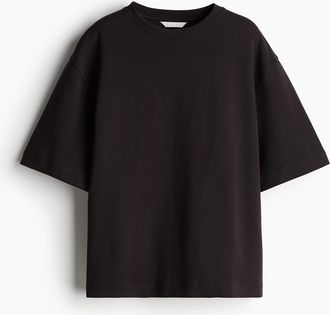 H&M Kastiges T-Shirt aus Interlock-Jersey - Brown