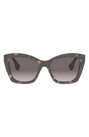 Fendi Lettering 55mm Gradient Square Sunglasses in Havana/Other /Gradient Smoke at Nordstrom