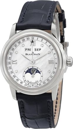 Blancpain Leman Automatic White Mother of Pearl Dial Ladies Watch 2360-1191A-55B