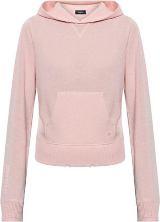 Dsquared2 Hooded Sweater - Dames - Hoodies - Roze - M - Wol - Hoodies & sweatvesten