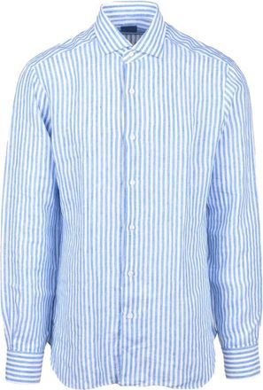 Barba Linnen Overhemd - Klassieke Stijl - Heren - Casual Overhemden - Blauw - L - Linnen - Overhemden
