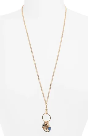 Open Edit Collected Charms Necklace in Blue- Black- Gold at Nordstrom