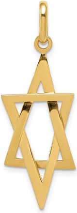 Diamond2Deal 14k Yellow Gold Elongated Star of David Pendant