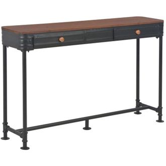 vidaXL Mesa Consola Con 2 Cajones 120x30x75 Cm Madera Maciza Abeto Vidaxl