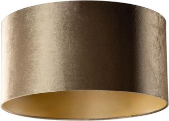 QAZQA Velvet Lampshade Bronze with Gold Interior 50/50/25