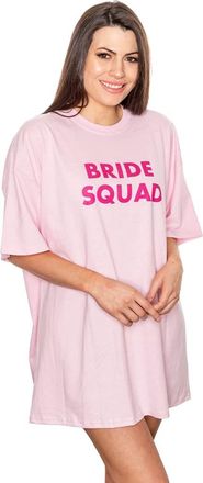 Generic Personalised Bride Squad Sleep T-Shirt | Hen Party Pyjamas | Bachelorette gift Pink