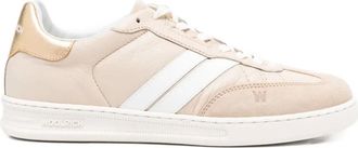 Woolrich Doubleu sneakers met leren streep - Beige