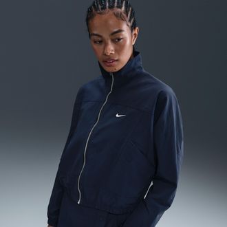 Nike Womens Nike Sportswear Everything Wovens Oversized Repel UV Protection Jacket in Blue | HJ0999-410