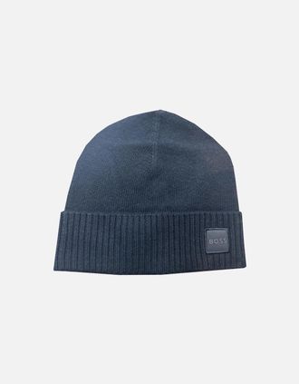 HUGO BOSS Mens Hugo Boss Mens Navy Knitted Akaio Hat - Size: ONE size