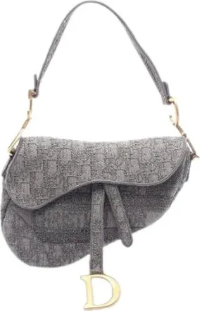 Dior Pre-owned Borsa a Spalla Oblique in Tela - - Pre-owned - Donna - Grigio - ONE SIZE