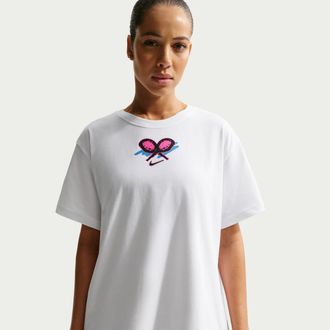 Nike Womens Slam Dri-FIT Tennis T-Shirt in White | IH5979-100