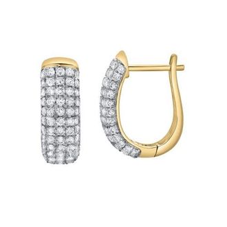 LuvMyJewelry Ember Diamond Dome Huggie Hoop Earrings in 14K Gold in 14K Yellow Gold at Nordstrom