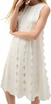 Joseph Ribkoff Viscose Sweater Knit Sleeveless A Line Dress In Vanilla