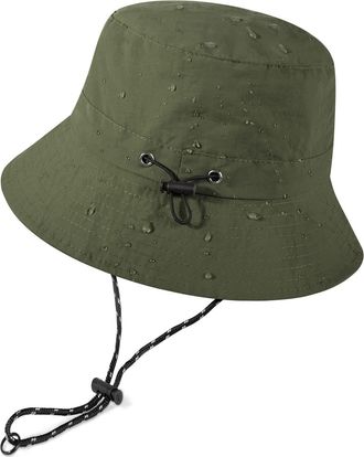 Heekpek Bucket Hats Women Mens Waterproof Rain Hats UV Protection Sun Hat Packable Summer Bucket Hats with Adjustable String for Camping Walking Hiking Golf F