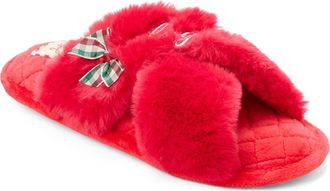 Dearfoams Mama Fur Slide Slippers in Cayenne at Nordstrom, Size X-Large