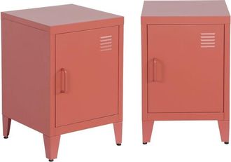 Sweeek Mesita Industrial Con 1 Puerta, Set De 2