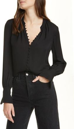 Joie Tariana Silk Blouse in Caviar at Nordstrom, Size Small