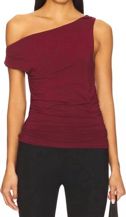 bobi Twist Off The Shoulder Top In Dark Port