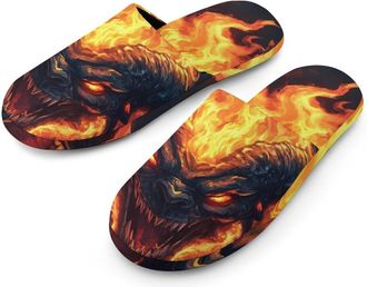Generic Balrog Mens Slippers Flannel Warm House Shoes with Rubber Anti-Slip Sole Slip On for Home Outdoor