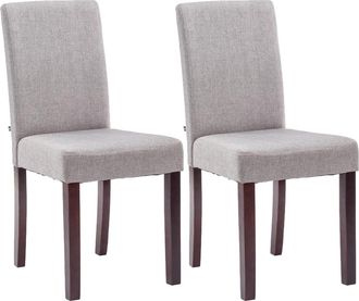 Clp Clp - Juego De 2 Sillas De Comedor Ina De Tela Gris Claro Cappuccino
