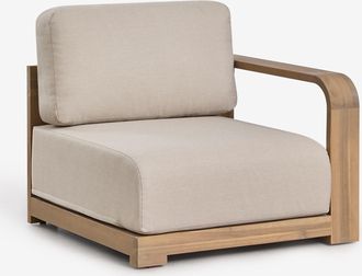 Sklum M&oacute;dulo Esquinero Derecho Para Sof&aacute; Modular De Jard&iacute;n En Madera De Acacia Brivori Sklum